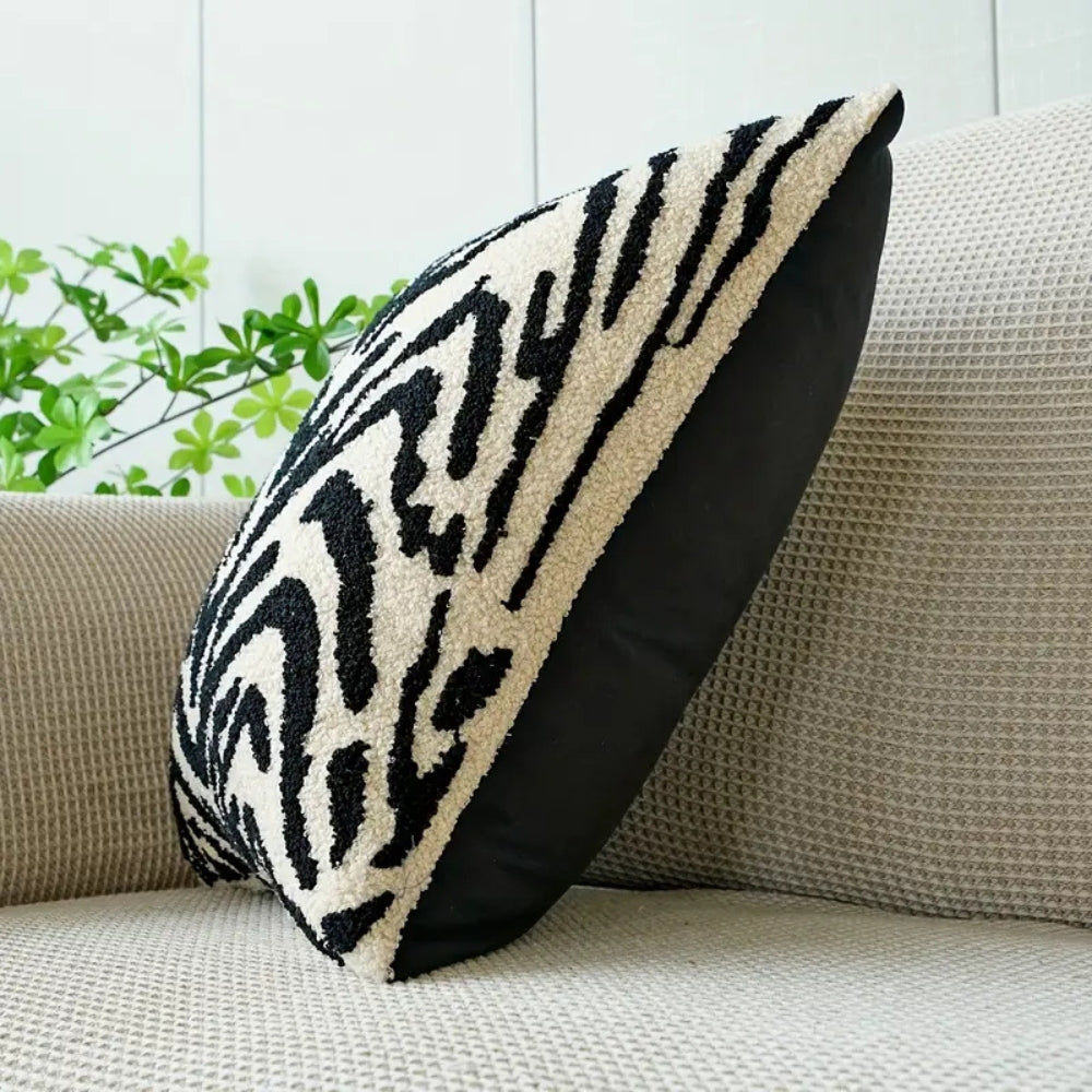 Black and White Tiger Stripe Cushion Cover – image 3