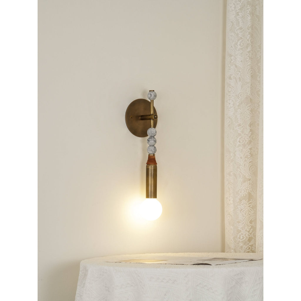 Marble and Brass Wall Sconce - view 9