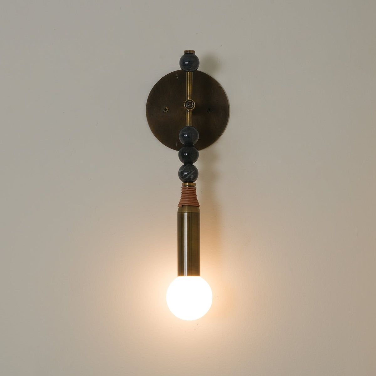 Marble and Brass Wall Sconce - view 17