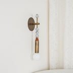 Marble and Brass Wall Sconce - view 1