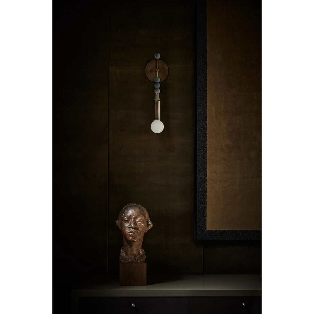 Marble and Brass Wall Sconce - view 4