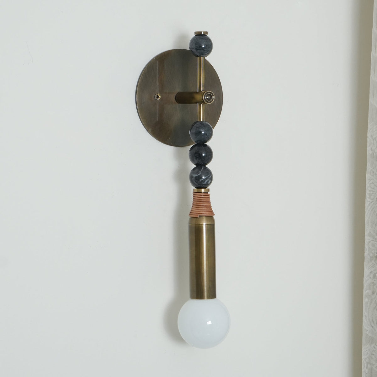 Marble and Brass Wall Sconce - view 20