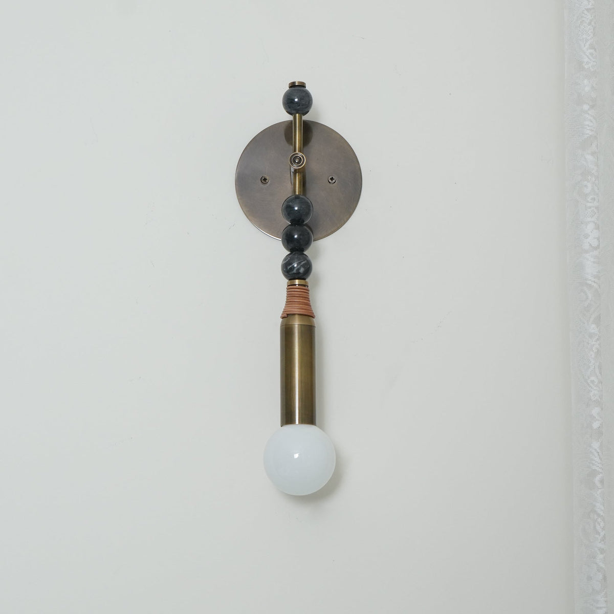 Marble and Brass Wall Sconce - view 21