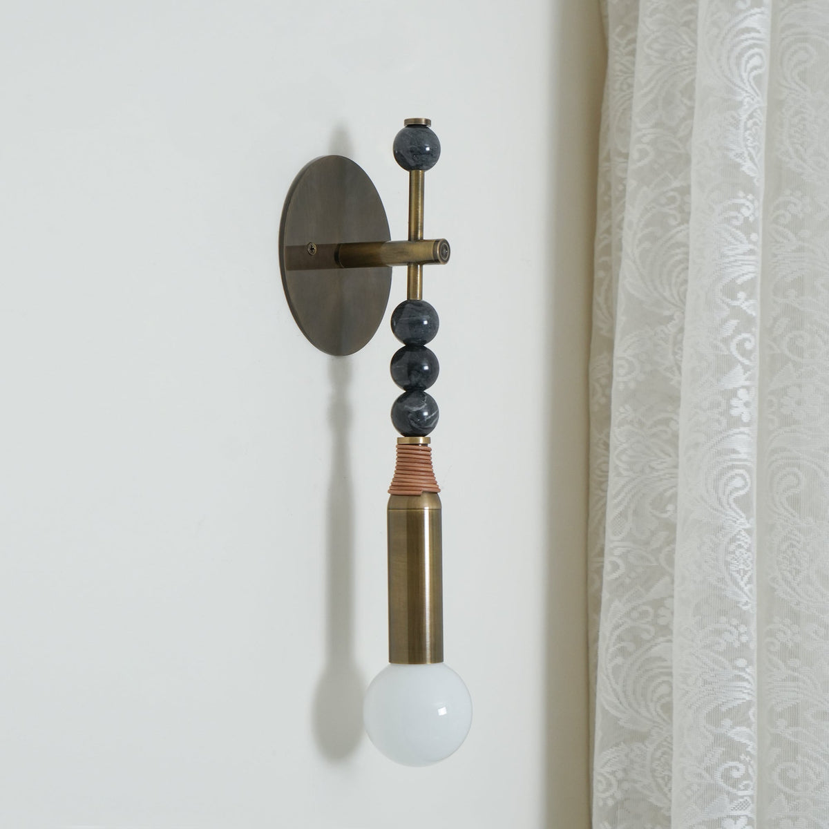 Marble and Brass Wall Sconce - view 19