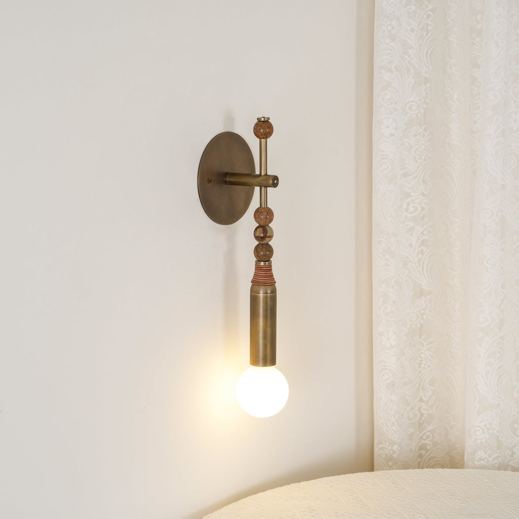 Marble and Brass Wall Sconce - view 3