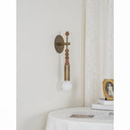 Marble and Brass Wall Sconce - view 14