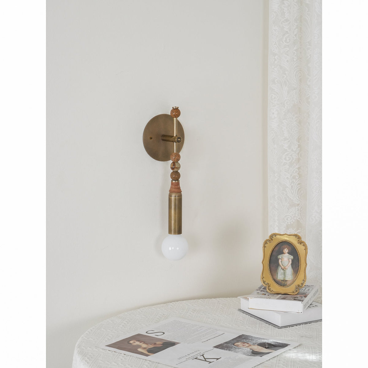 Marble and Brass Wall Sconce - view 15
