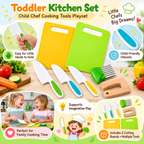 Toddler Kitchen Set Child Chef Cooking Tools Playset