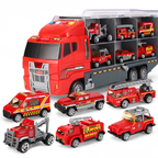 Toy Construction Vehicle Set Alloy Mini Truck Play Carrier Kit
