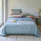 Turquoise Floral Cotton Gauze Blanket - product view 4