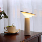 Rotating Rechargeable Table Lamp, Dimmable USB-C LED Light - White