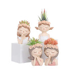 Little Girl Resin Succulent Planter