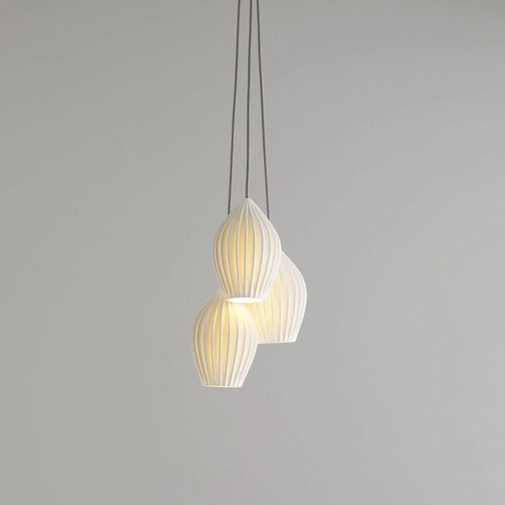 Ribbed Ceramic Teardrop Pendant Light - view 23