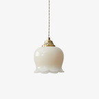 Floral Resin Pendant Light with Brass Hardware - view 2