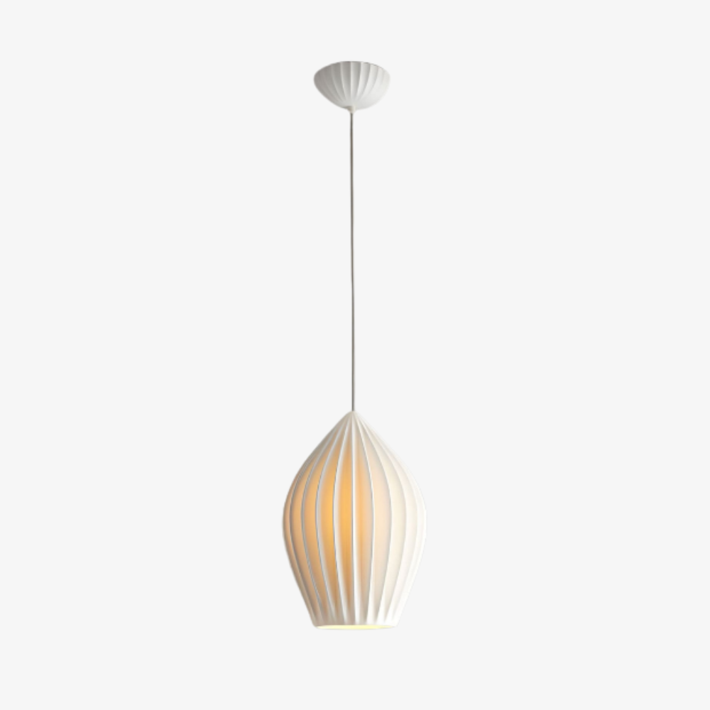 Ribbed Ceramic Teardrop Pendant Light - view 2