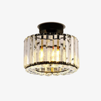Crystal Prism Flush Ceiling Light with Cylindrical Frame - view 2