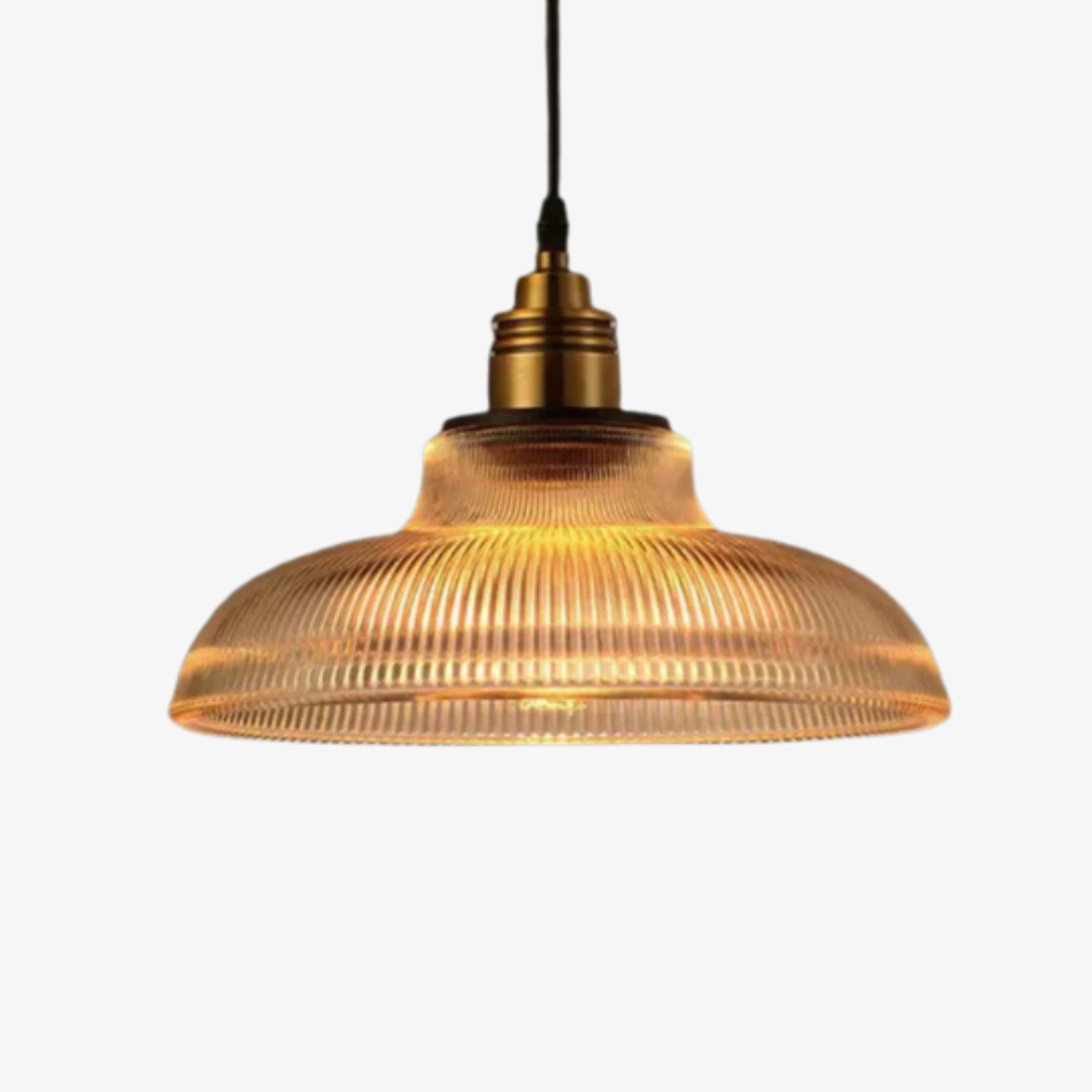 Ribbed Glass Pendant Light, Modern Farmhouse Style - view 2
