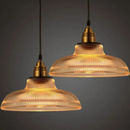 Ribbed Glass Pendant Light, Modern Farmhouse Style - view 1