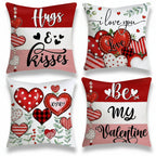 Heart Print Cushion Cover Set, Valentine Sofa Décor — product view 1