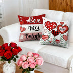 Heart Print Cushion Cover Set, Valentine Sofa Décor — product view 3