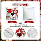 Heart Print Cushion Cover Set, Valentine Sofa Décor — product view 6