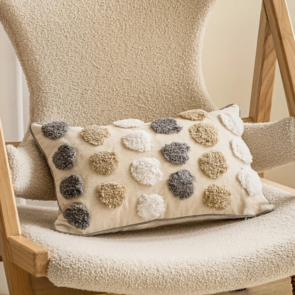 Tufted Polka Dot Cushion Cover with Piped Edges - product view 3
