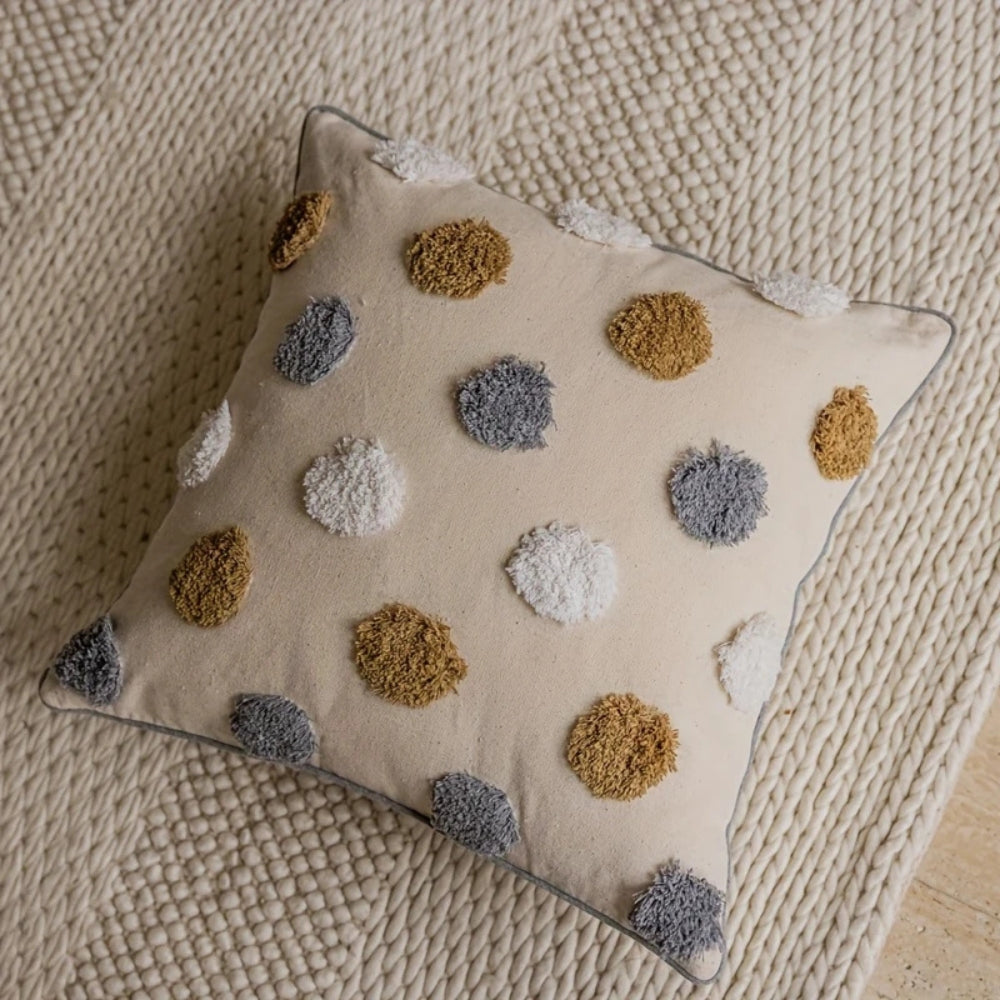 Tufted Polka Dot Cushion Cover with Piped Edges - product view 4