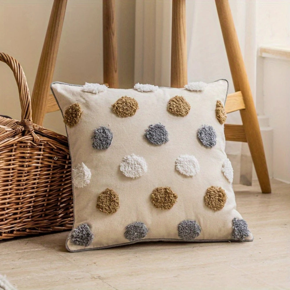 Tufted Polka Dot Cushion Cover with Piped Edges - product view 2