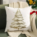 Embroidered Christmas Tree Velvet Cushion Cover – image 3