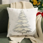 Embroidered Christmas Tree Velvet Cushion Cover – image 2
