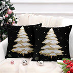 Embroidered Christmas Tree Velvet Cushion Cover – image 9
