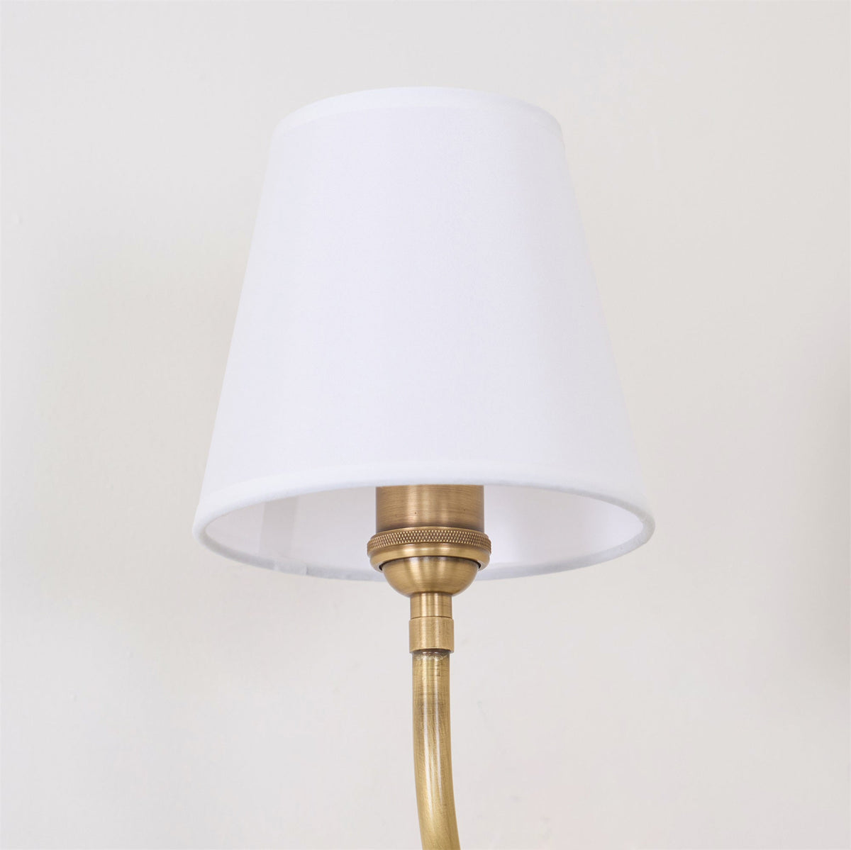 Natural Brass Wall Sconce with Fabric Shade - view 14