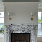 Natural Brass Wall Sconce with Fabric Shade - view 4