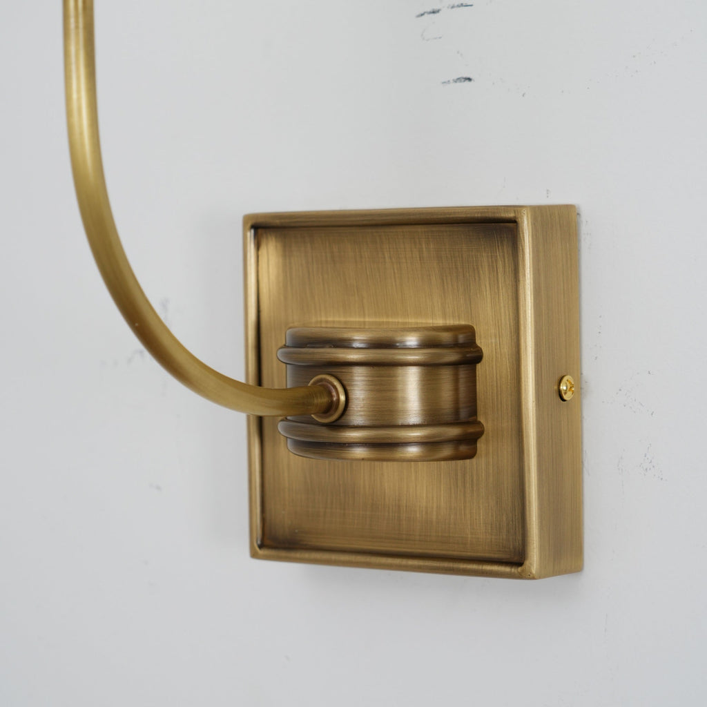 Natural Brass Wall Sconce with Fabric Shade - view 7