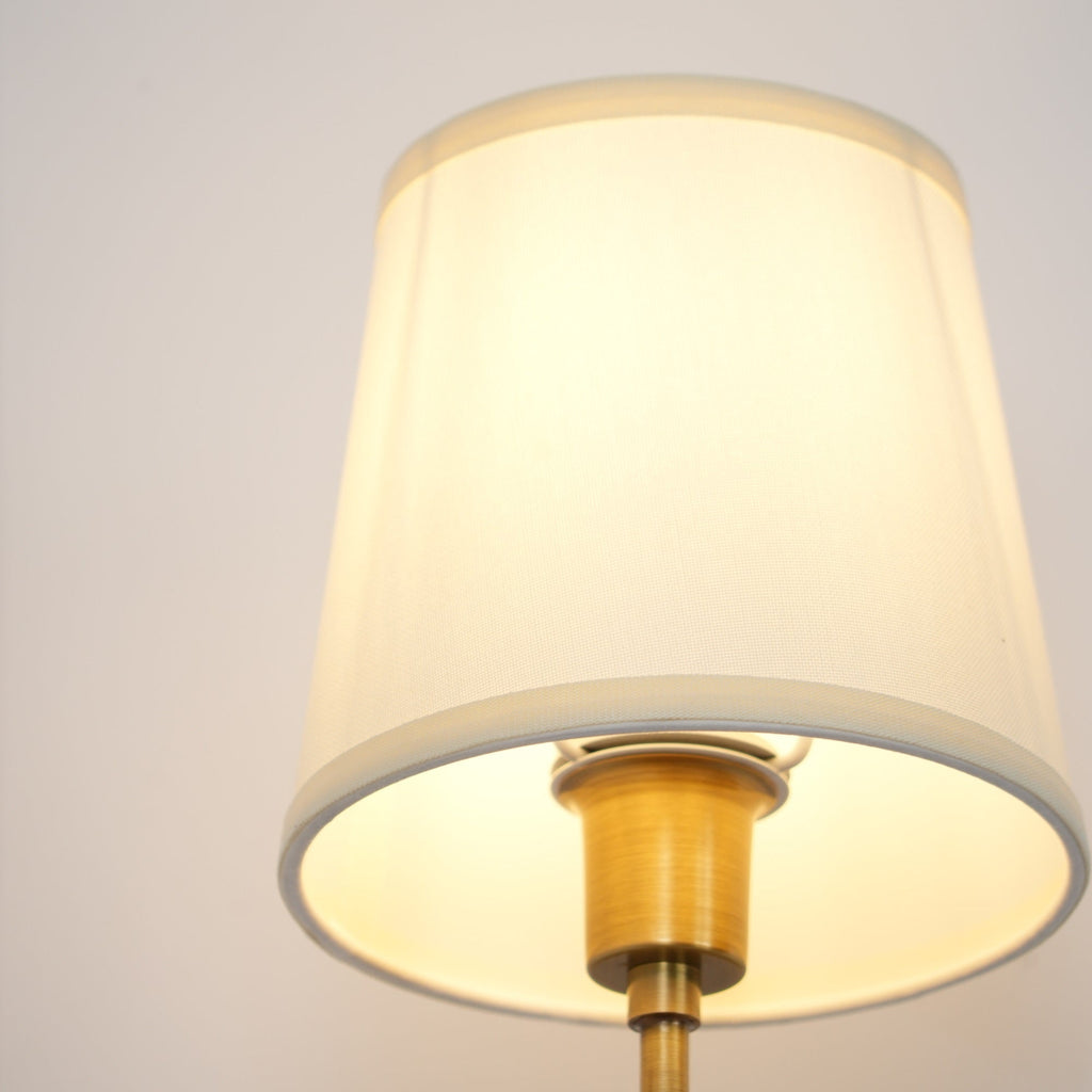 Natural Brass Wall Sconce with Fabric Shade - view 11
