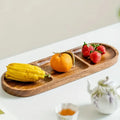 Wooden Three-Compartment Serving Tray for Snacks - product view 1