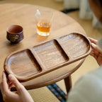 Wooden Three-Compartment Serving Tray for Snacks - product view 5