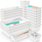 Drawer Organiser Plastic Storage Trays Set Kitchen Office Bathroom