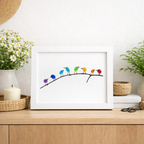 Coastal Bird Shadow Box Wall Art, Sea Glass and Driftwood — product view 3