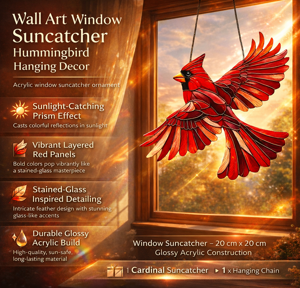 Bird Window Suncatcher, Decorative Hanging Light Catcher — product view 5