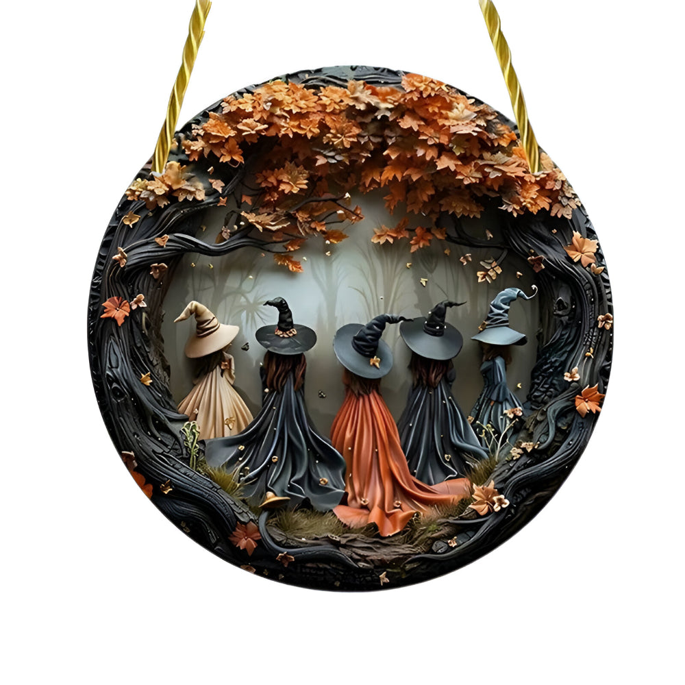 Wooden Witch Door Sign, Hanging Folklore Decoration — product view 5
