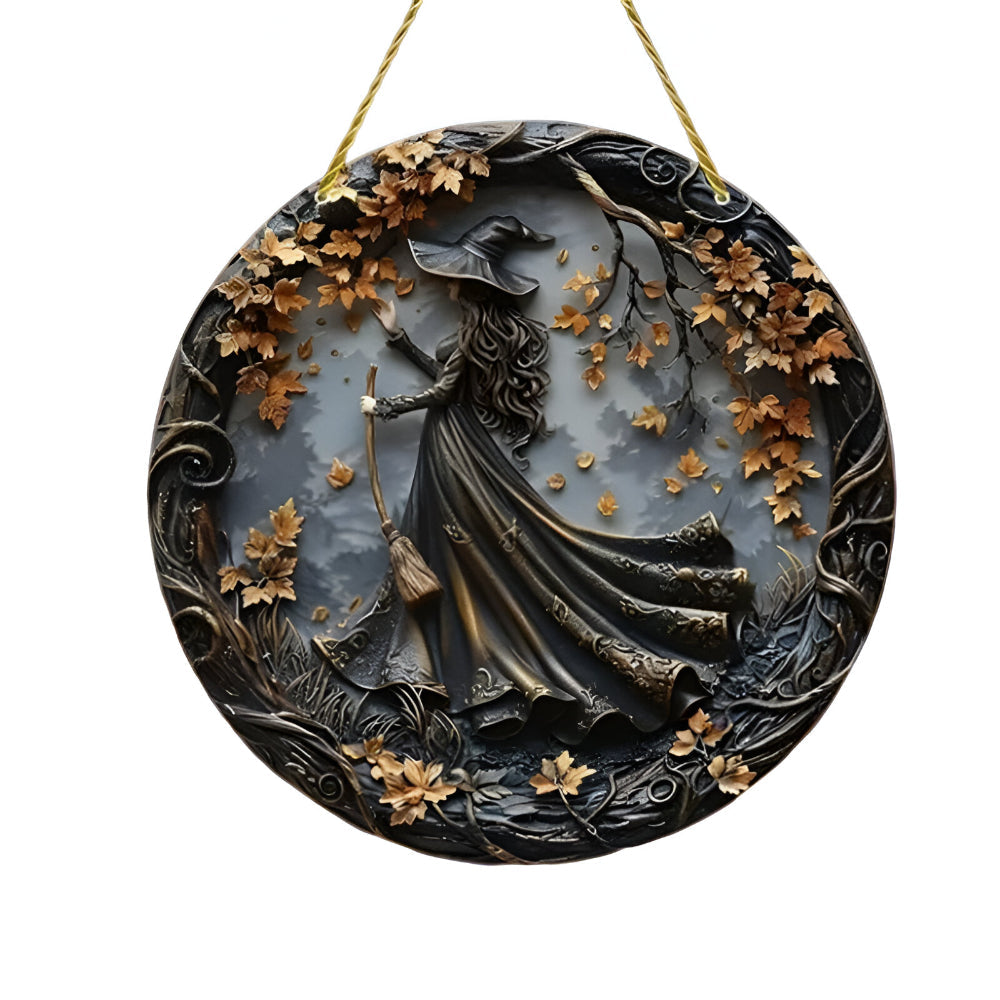 Wooden Witch Door Sign, Hanging Folklore Decoration — product view 6