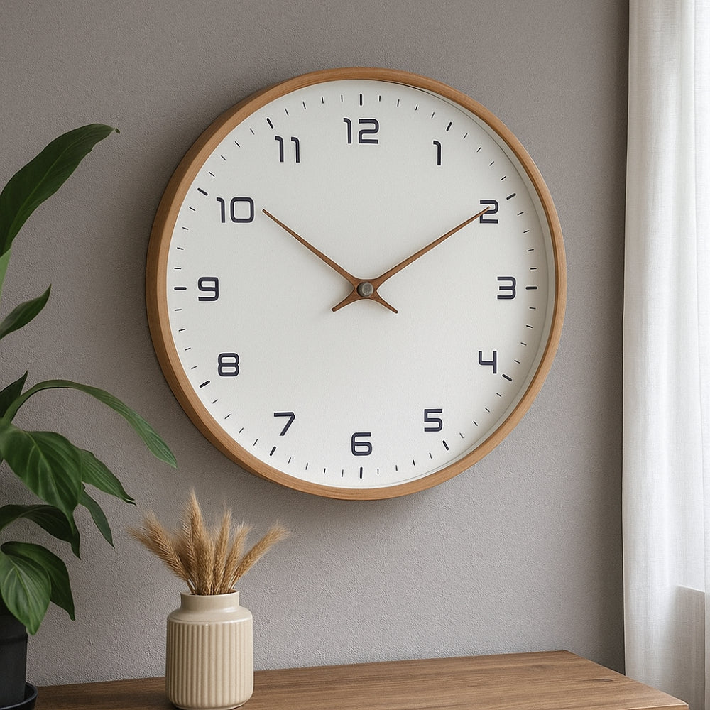 Silent Wooden Wall Clock, 25 or 30 cm — product view 2