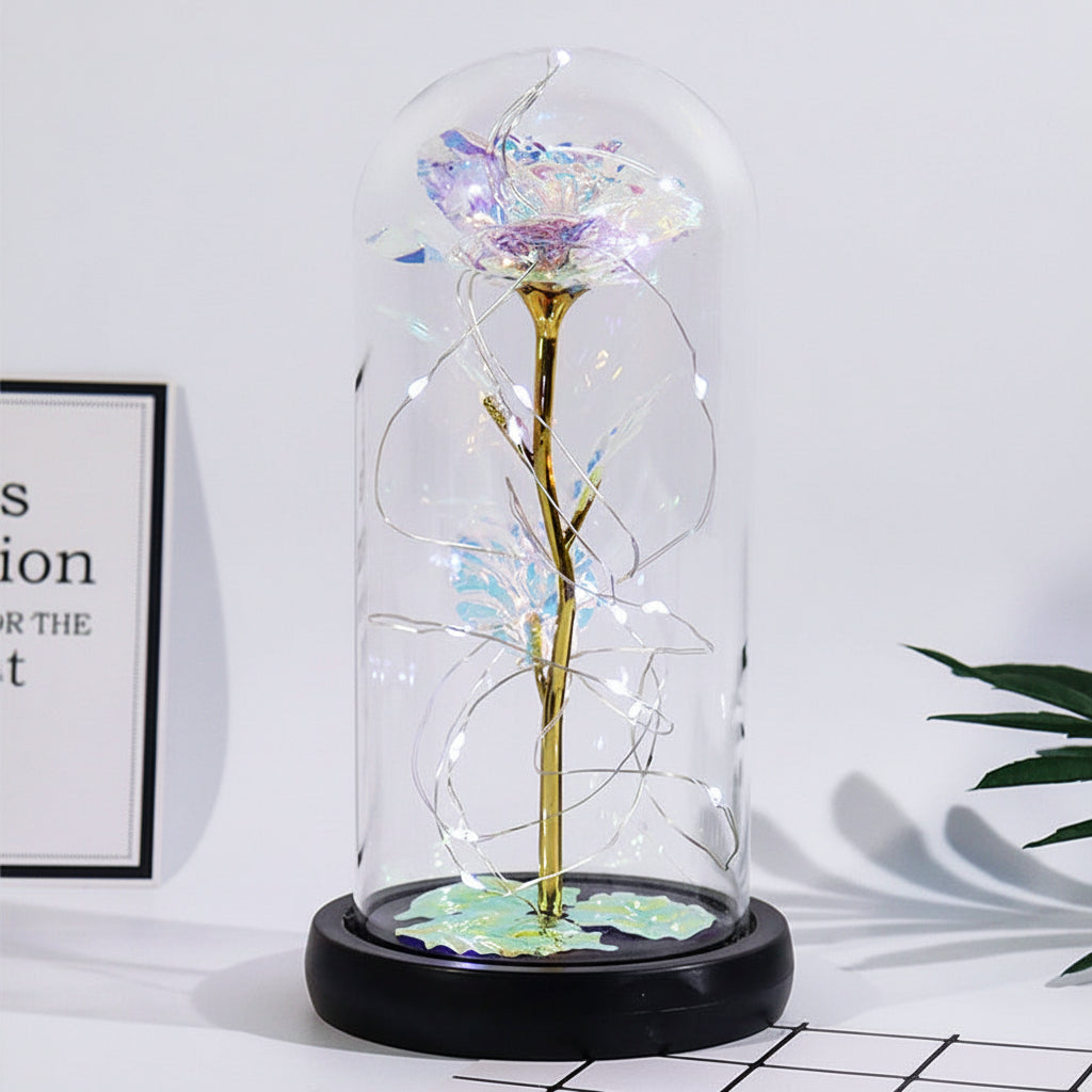 Rose Figure Display Glass Dome Gift Decoration