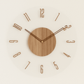 Wood and Clear Acrylic Wall Clock, Silent 35.05 cm Design - product view 1