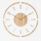 Wood and Clear Acrylic Wall Clock, Silent 35.05 cm Design - product view 4