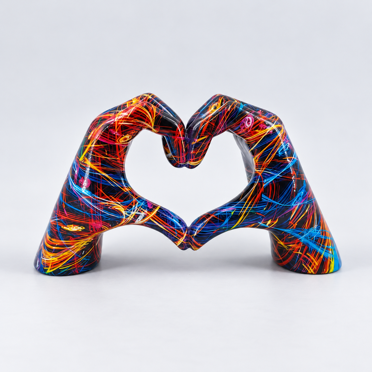 Wooden Decorative Figure Handcrafted Figurine Heart Shape