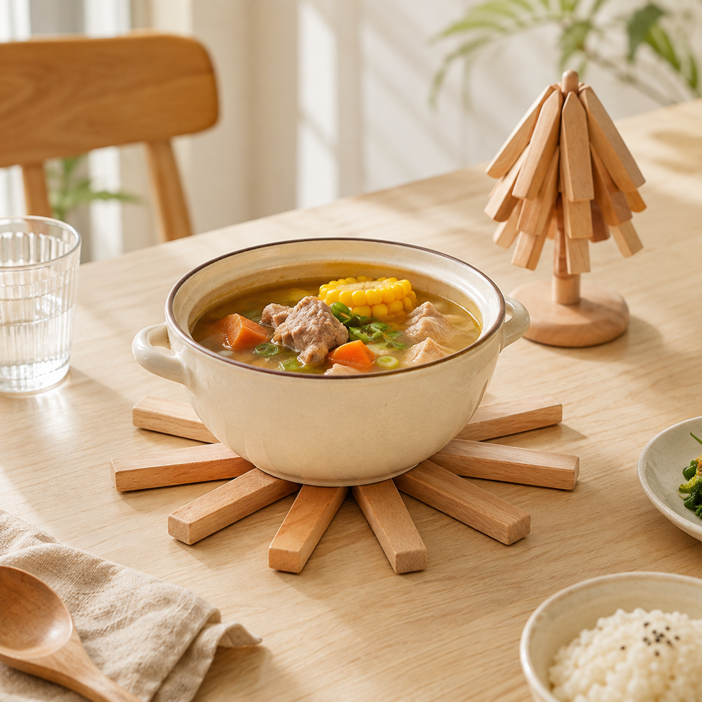 Wooden Table Mat Foldable Decorative