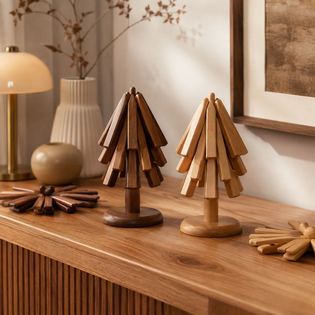 Wooden Table Mat Foldable Decorative