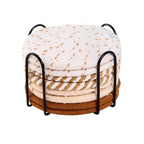 Woven Cotton Coaster Set, 8 Coasters with Matching Holder - product view 10